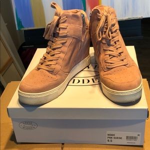 Pink Steve Madden Wedge Sneakers